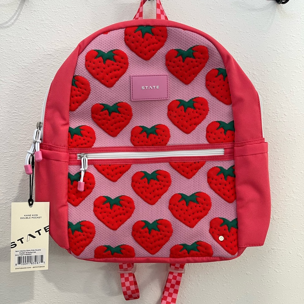 STATE Bags Kane Double Pocket Strawberry Backpack